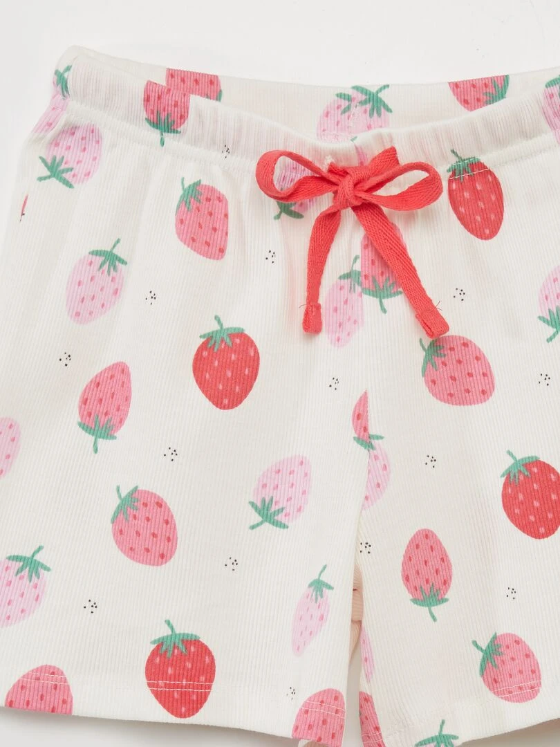 Pyjama court top + short   2 pièces   Rose