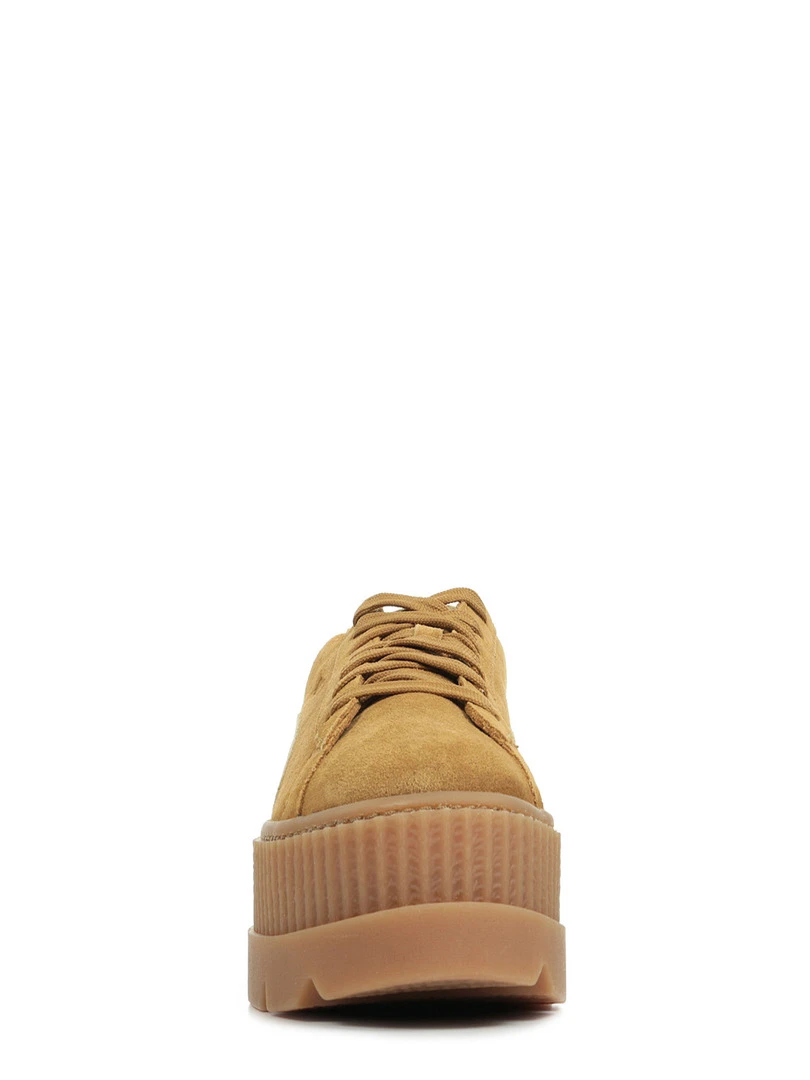 Baskets Rihanna Cleated Creeper Suede   Marron
