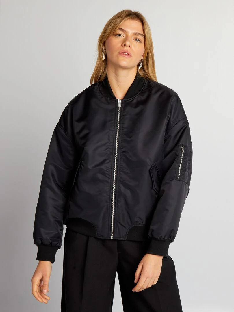 Blouson avec col ras du cou   noir