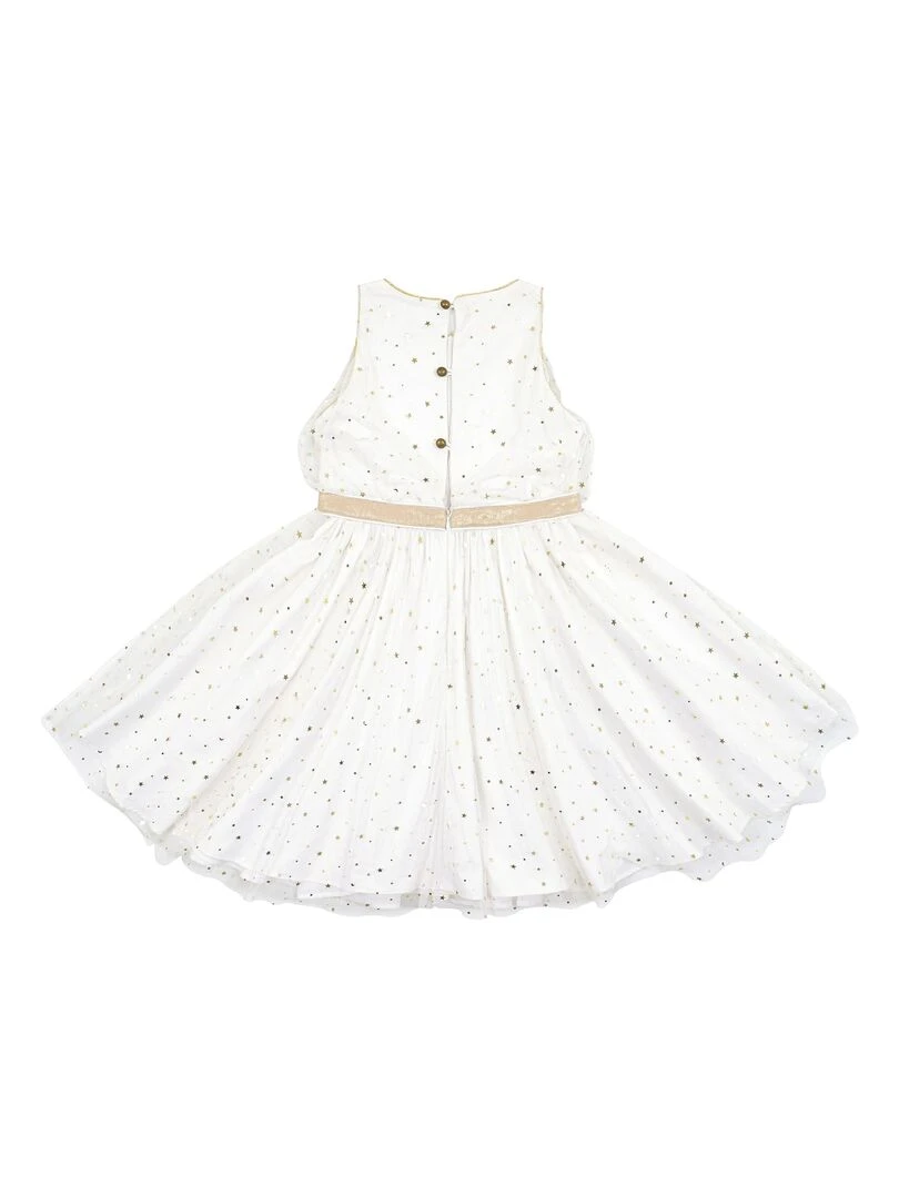 Robe de fête soirée   tulle  paillettes   HEPBURN   'LA FAUTE A VOLTAIRE'   Blanc cassé