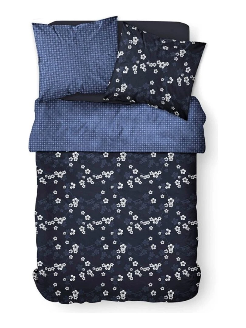 Housse de couette Sunshine Fuji + taie(s) 100% coton 57 fils Bleu