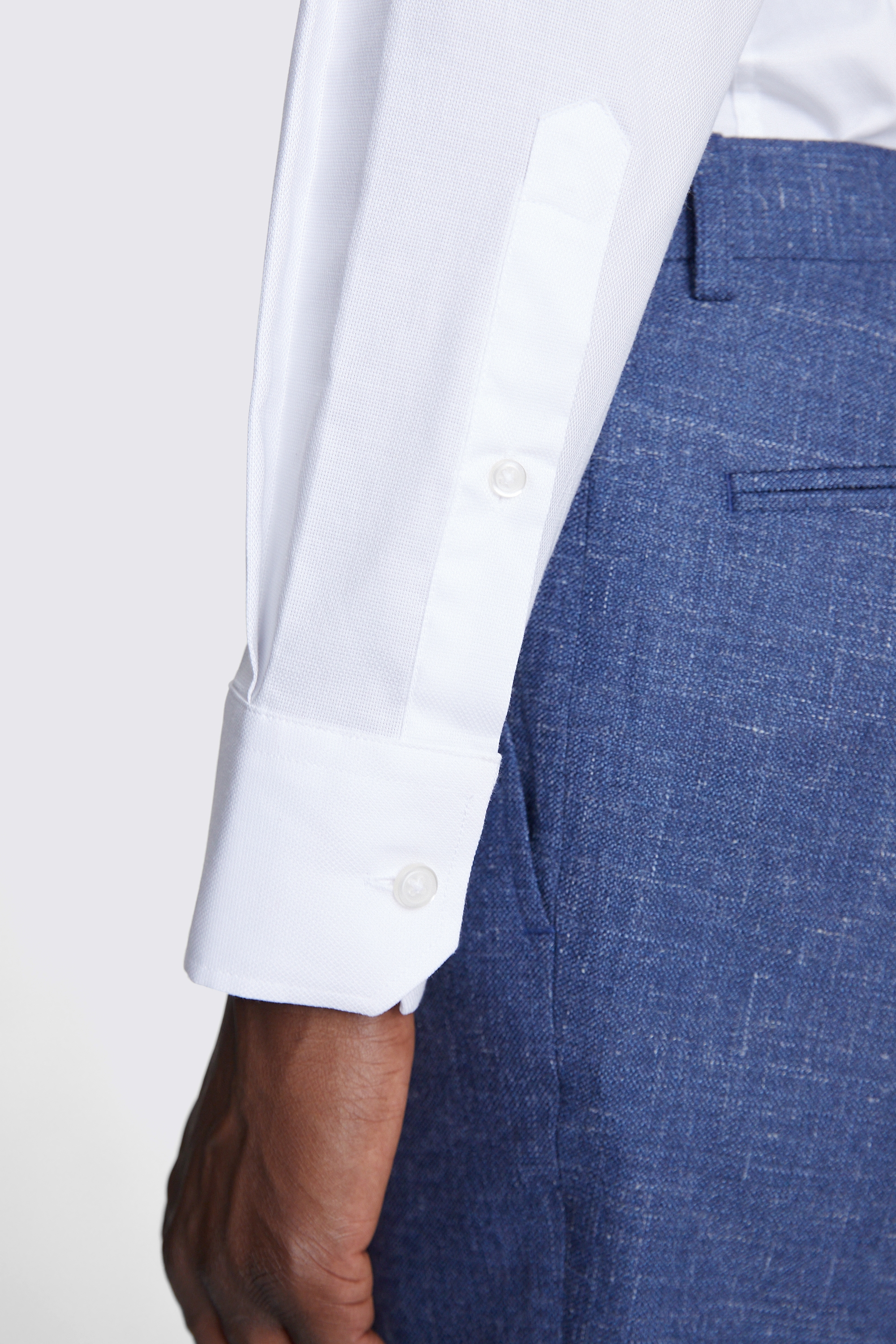 Tailored Fit White Dobby Stretch Shirt   Buy Online at Moss