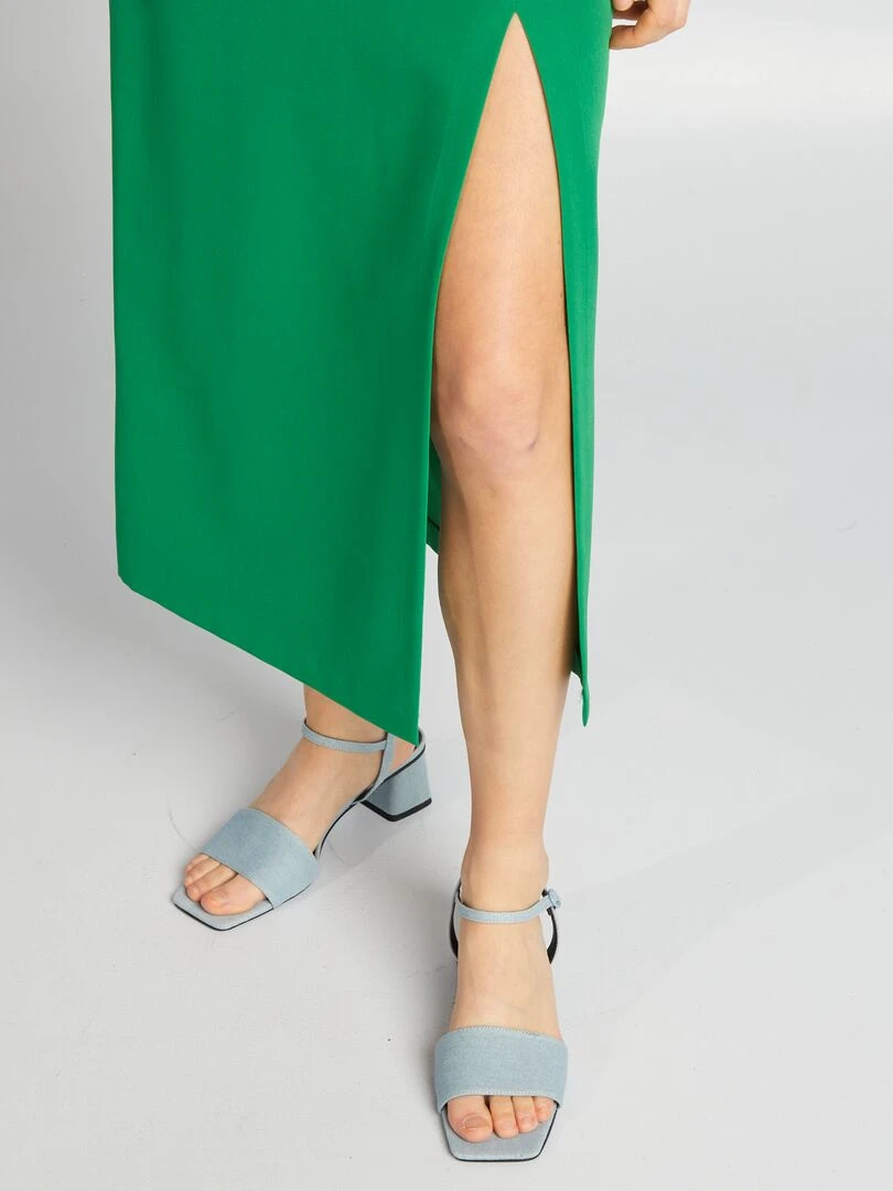 Robe longue à ouvertures   vert