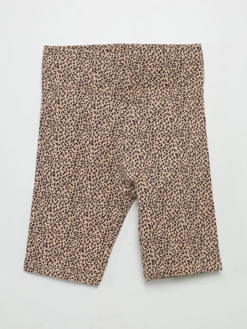 Short cycliste en coton stretch Léopard