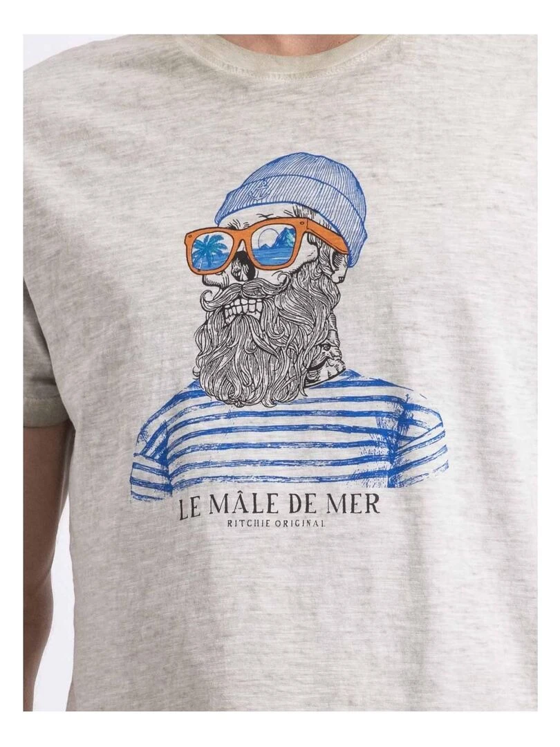 T shirt col rond NAPAROT   Beige