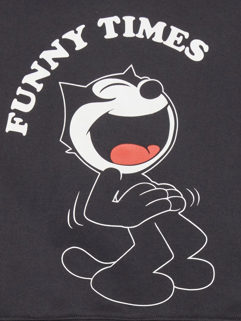 Sweat à capuche 'Felix le chat'   Noir