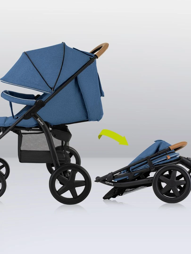 LIONELO Annet Plus   Poussette canne universelle   Jusqu'à 22 kg   Bleu   Bleu Noir