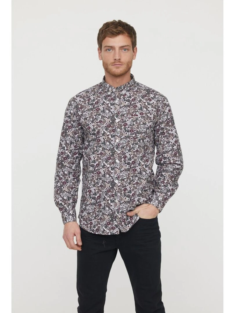 Lee Cooper Chemise manches longues coton regular DERTY Rouge foncé