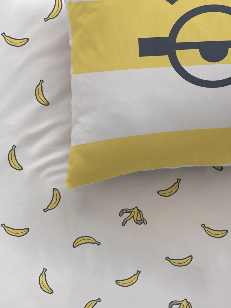 Parure de lit imprimée 100% coton LES MINIONS SKETCH Jaune