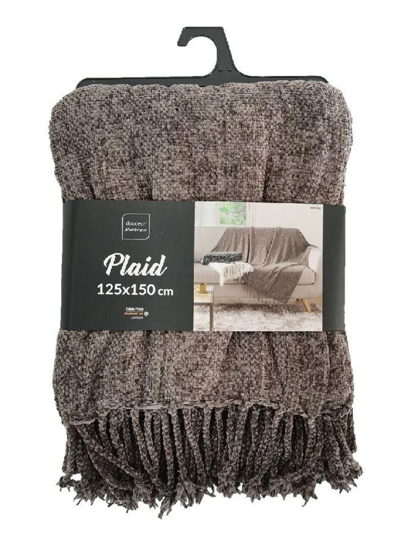 Plaid Chenille uni Melissa   Taupe