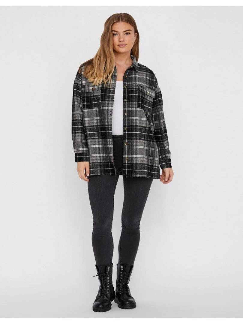Chemise en flanelle Noisy May Gris