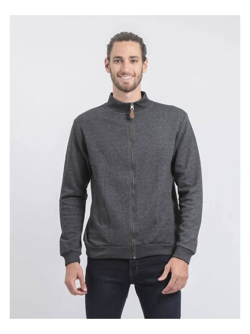 Gilet zippé col montant WITS gris anthracite