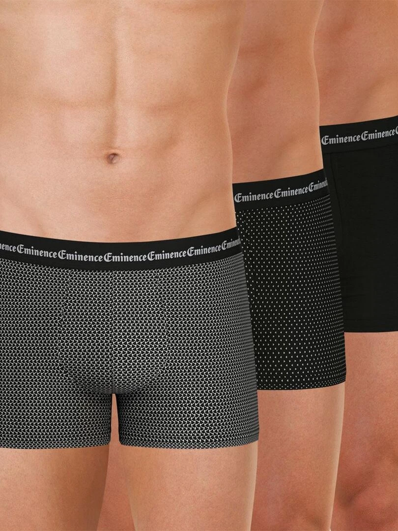 Lot de 3 boxers homme Business Print Noir