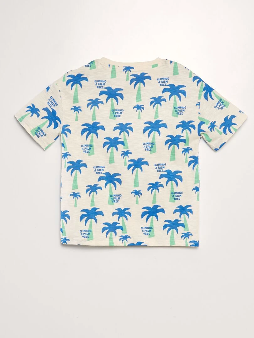 T shirt à col tunisien   BLANC
