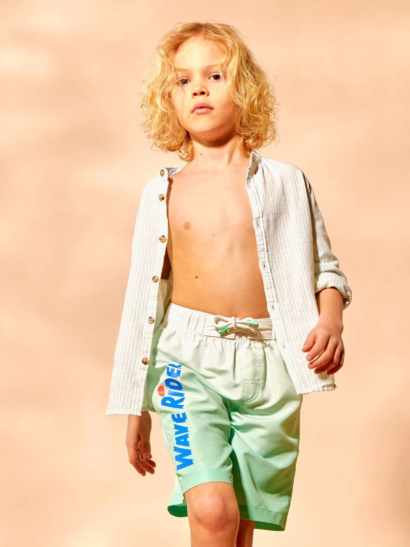 Short de bain long Vert tie and dye