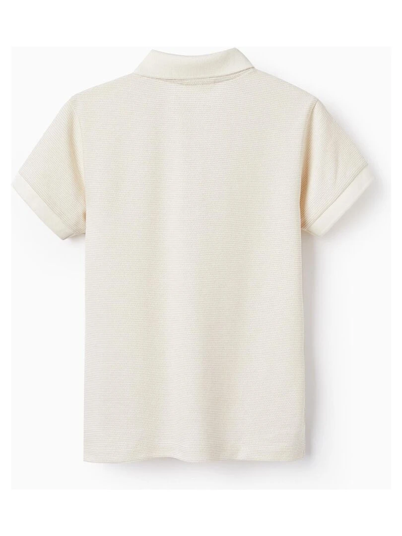 Polo en Piqué de Coton pour Garçon manches courtes Beige clair