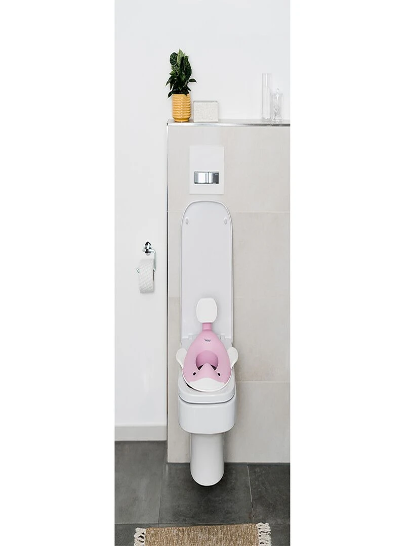 Réducteur de toilette baleine pour enfants Rose pâle