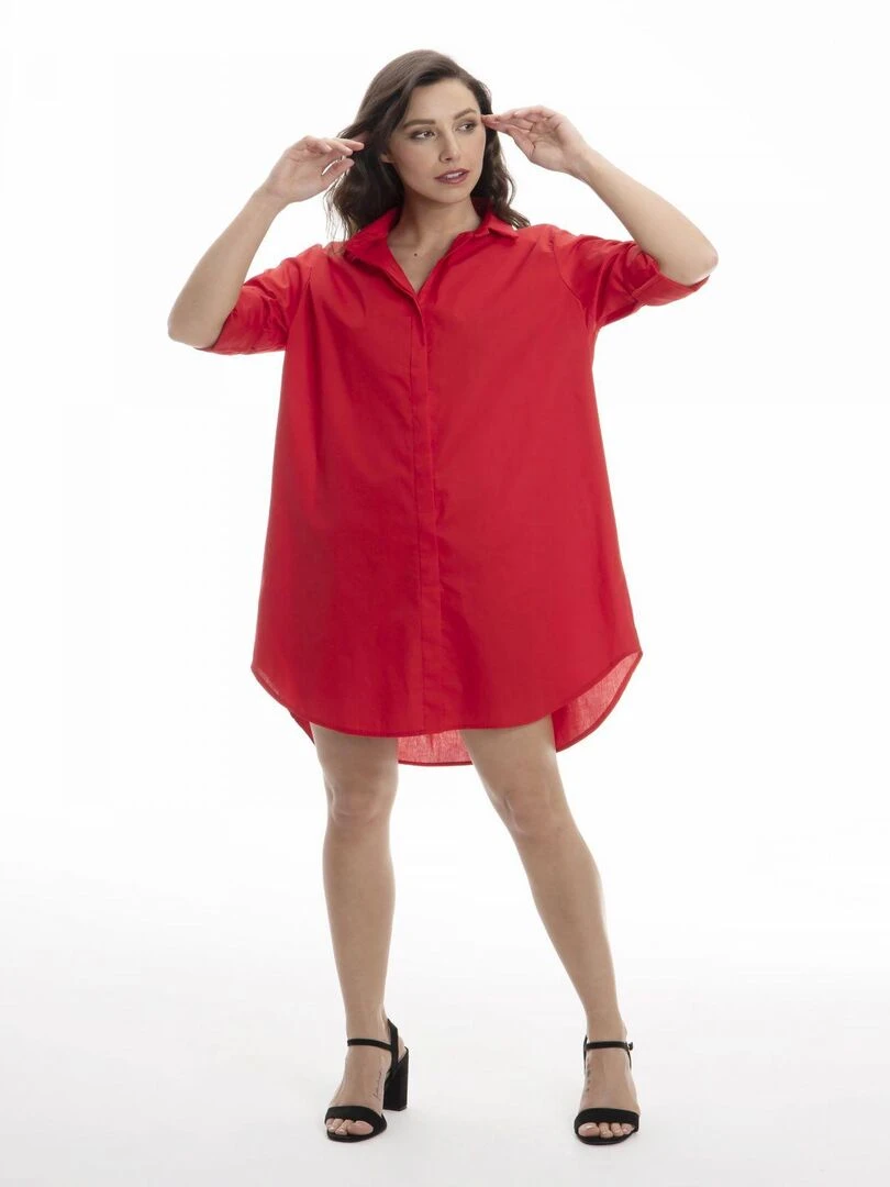 Robe col italien REBECA   Gérard Pasquier   Rouge