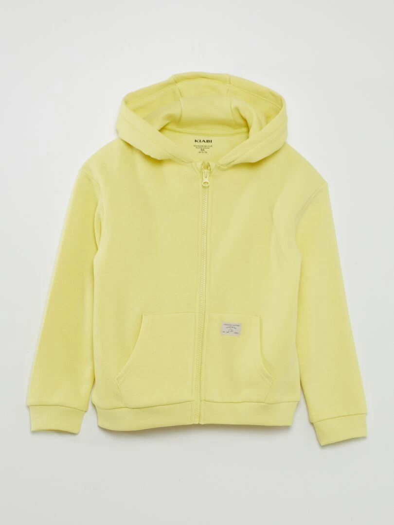 Sweat zippé à capuche Jaune