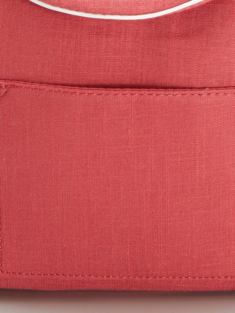 Sac à dos en lin mélangé   Rouge