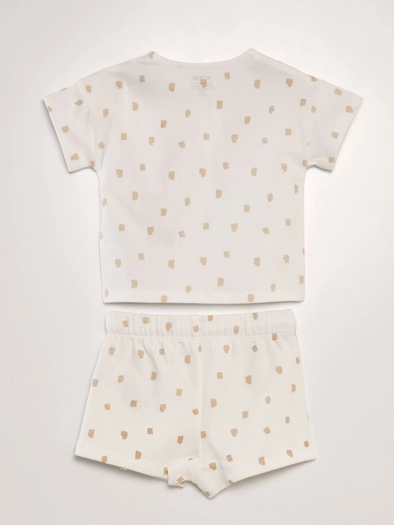 Ensemble t shirt + short   2 pièces   Mixte   Blanc