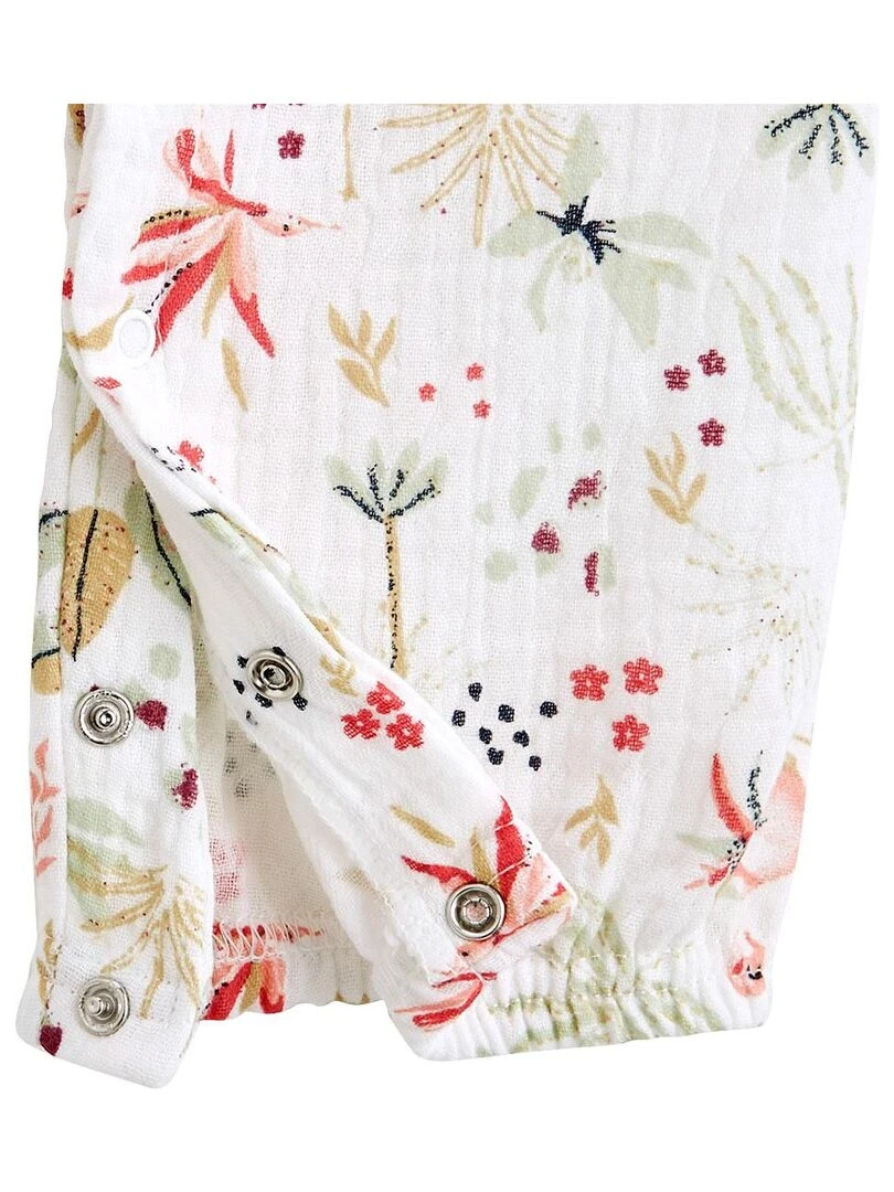 Ensemble salopette bébé en gaze de coton et t shirt Petit Paradis   Vert