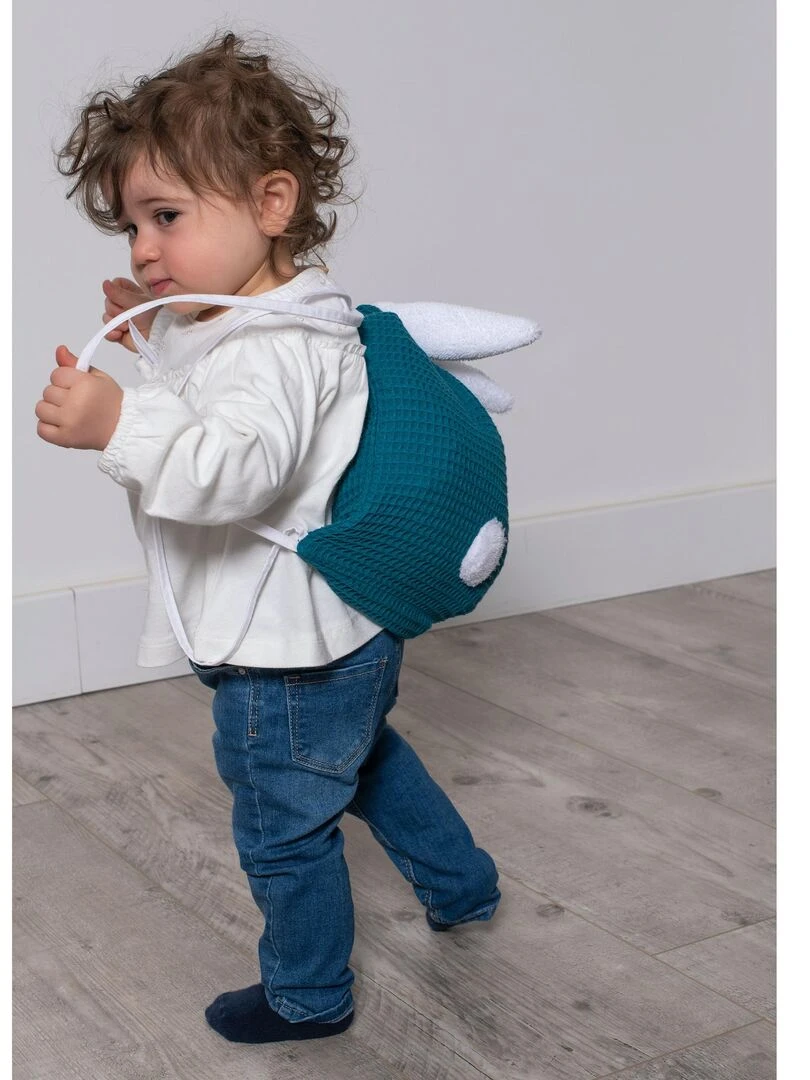 Sac de sport enfant en nid d'abeille Lapinou Orange corail