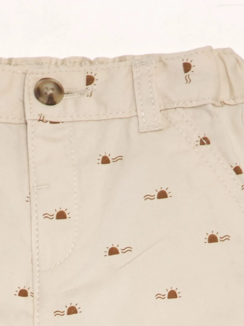 Short chino en twill Crème