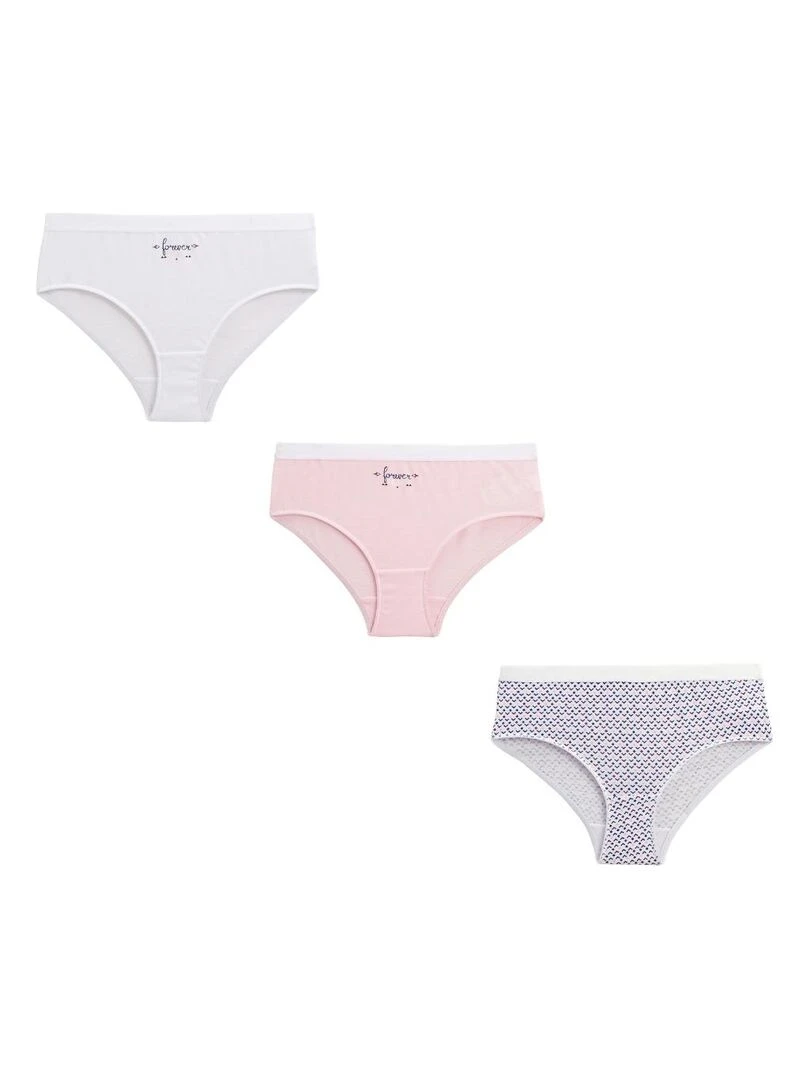 Lot de 3 culottes fille Vakura Rose
