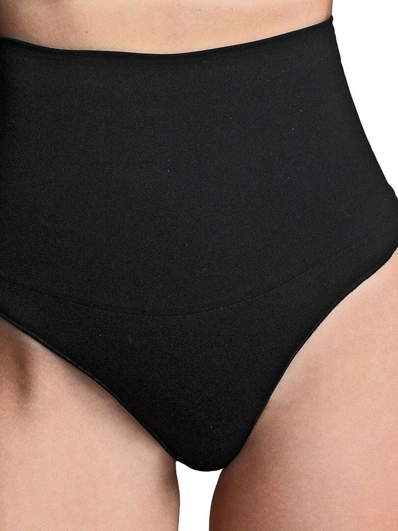 String gainant taille haute gainage moyen Noir