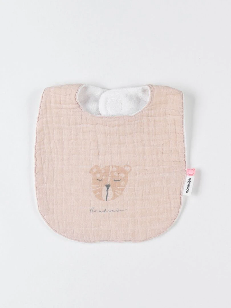 Set de 3 bavoirs léopard en mousseline et éponge cappuccino/beige Beige