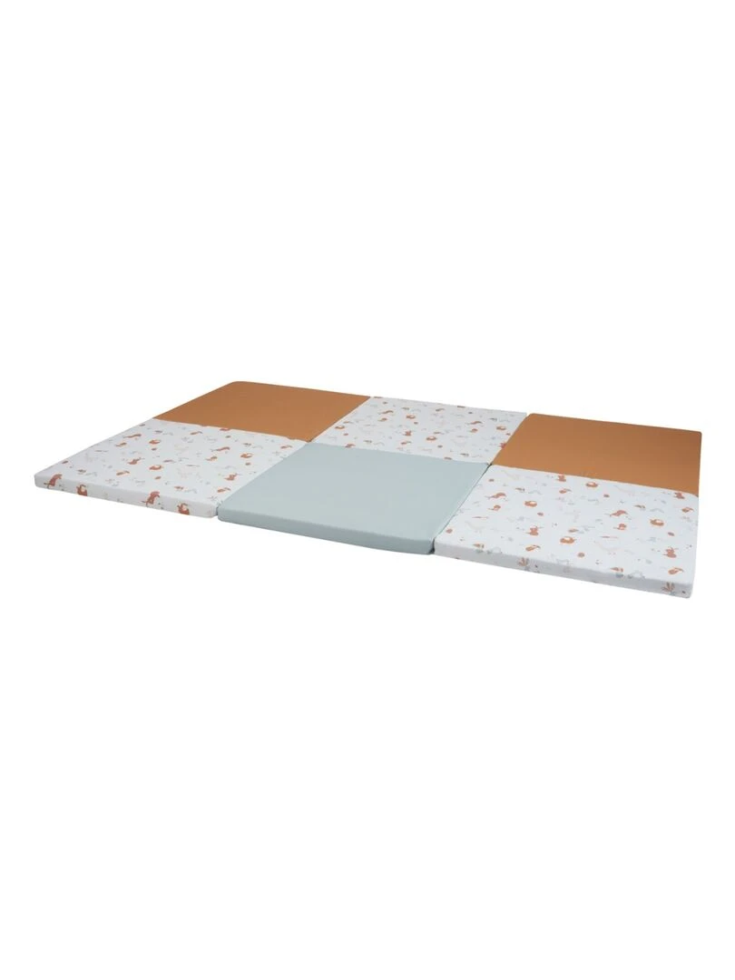 Tinéo Maxi tapis d'éveil Little Farmer 180x120x4cm Bleu Marron Blanc