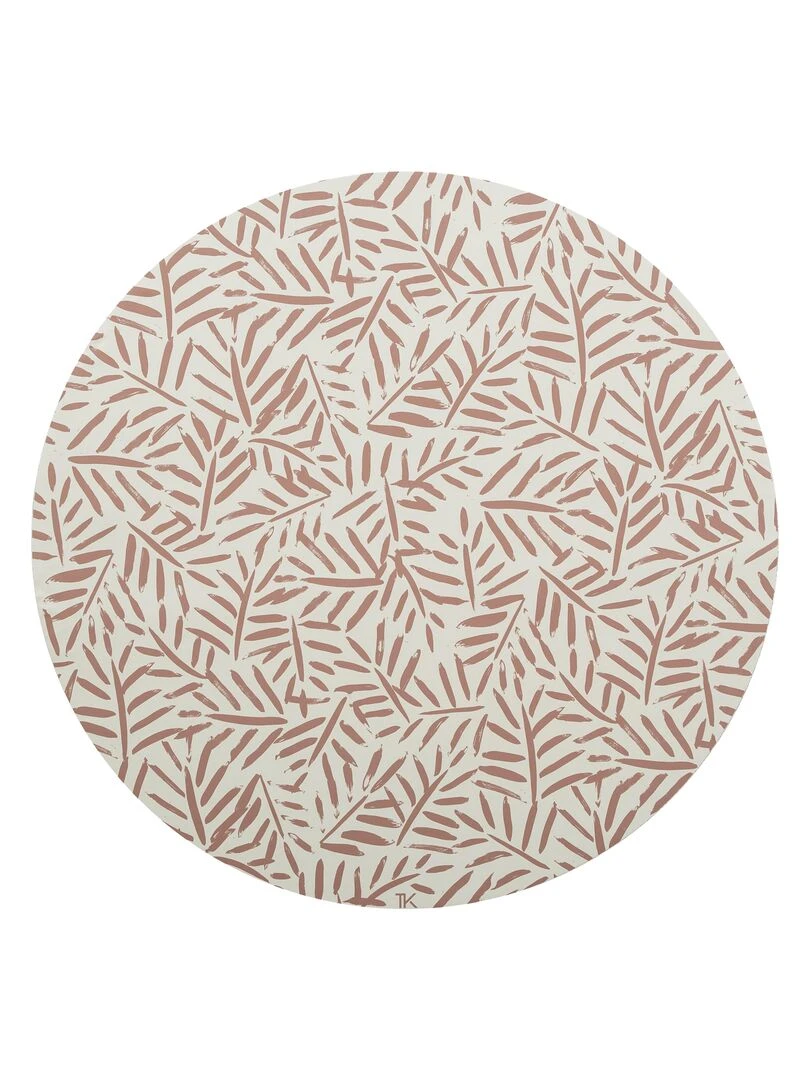 Tapis protège sol rond feuille LEAVES SEA SHELL Rose clair