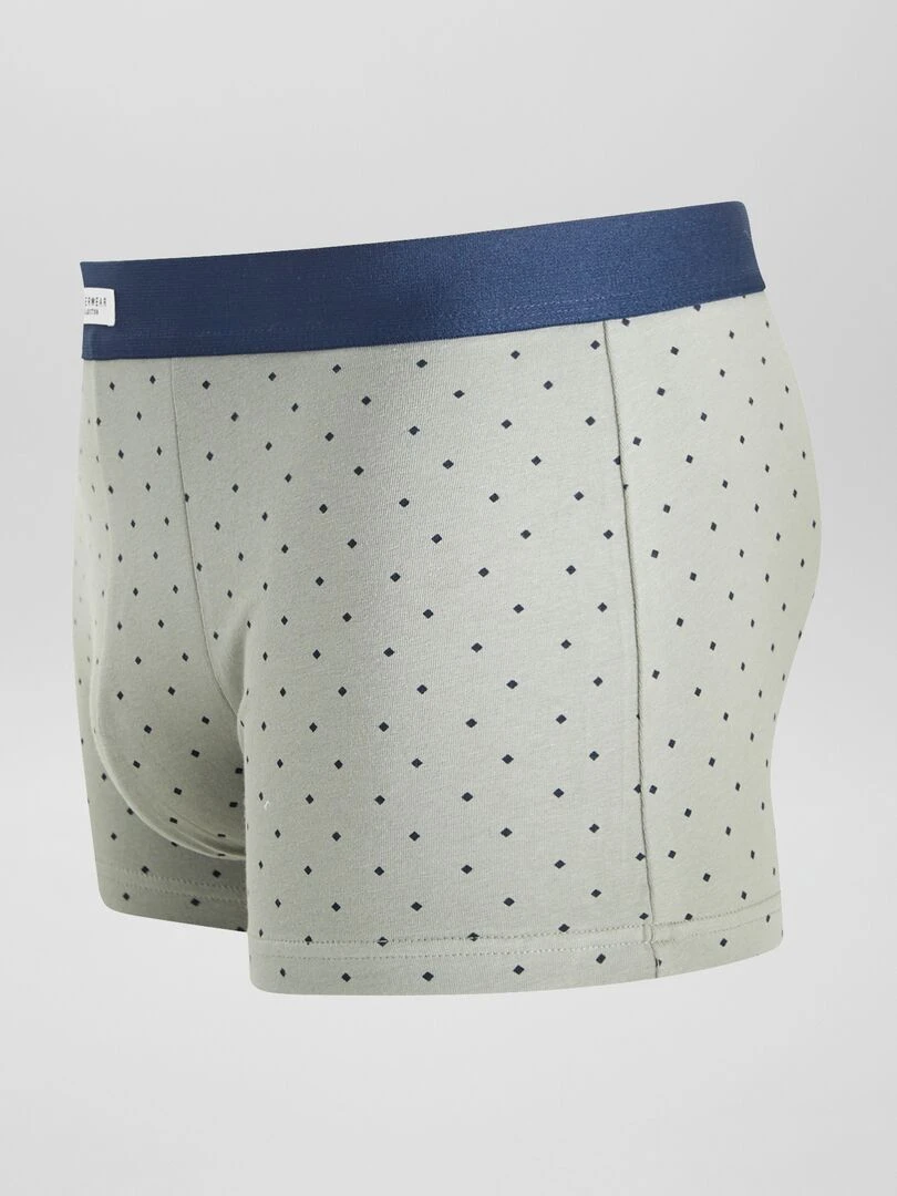 Lot 3 boxers stretch   Gris/vert/blanc