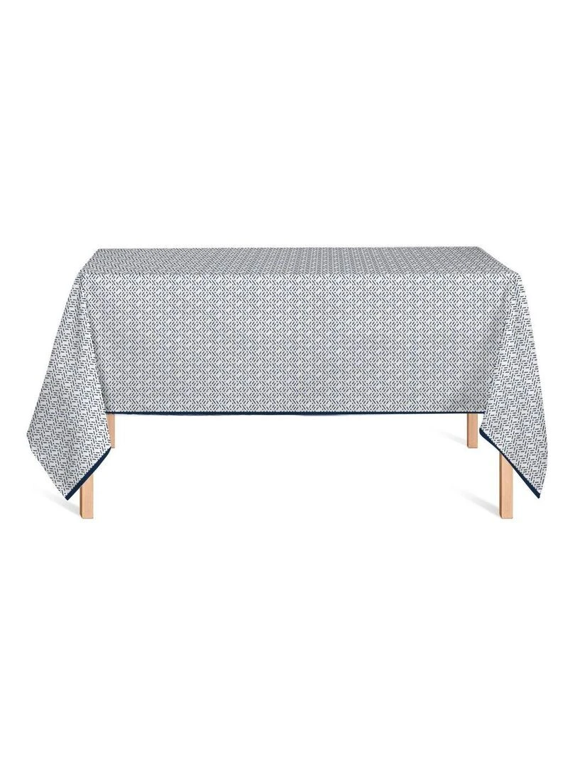 Nappe Polyester à motifs Grill Blanc