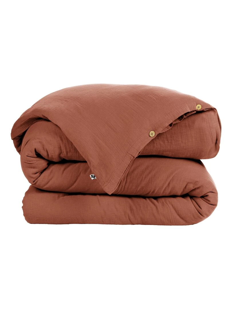 Housse de couette Double Gaze Coton Collection Gaia Orange