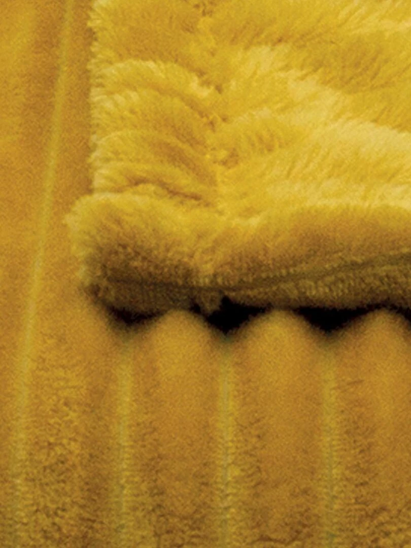 Couverture polaire Effet côtelé 3D Jaune