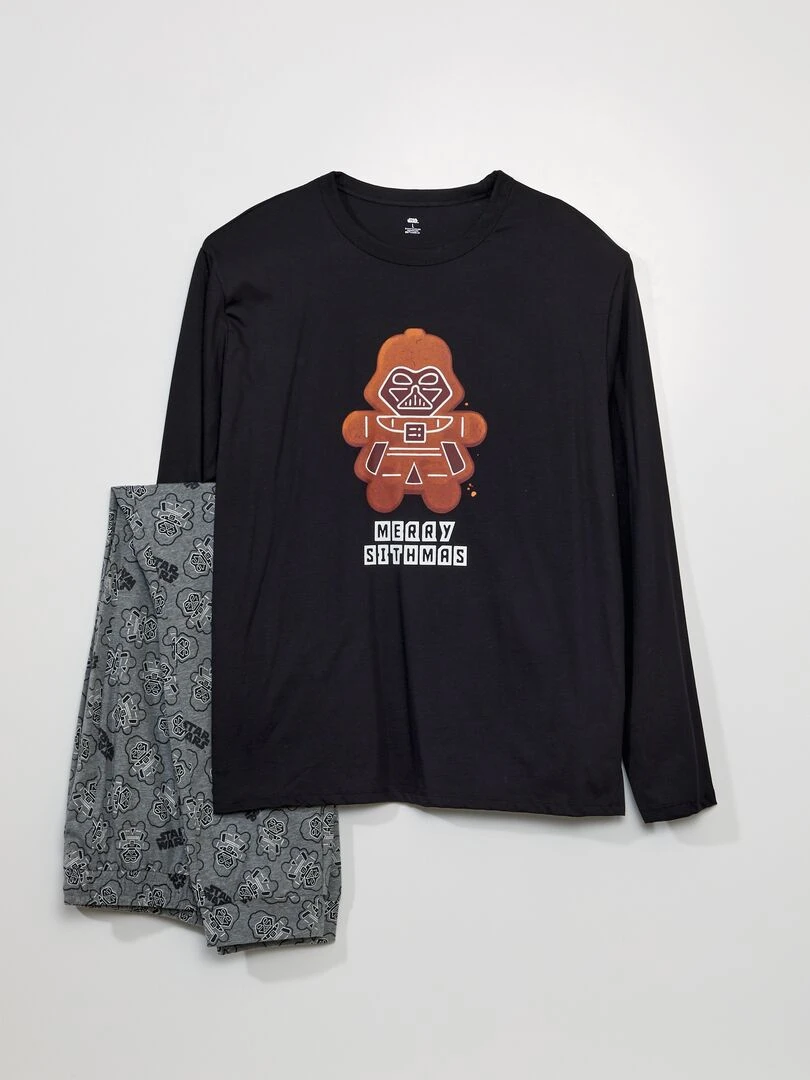 Pyjama long 'Star Wars' 2 pièces Noir/gris