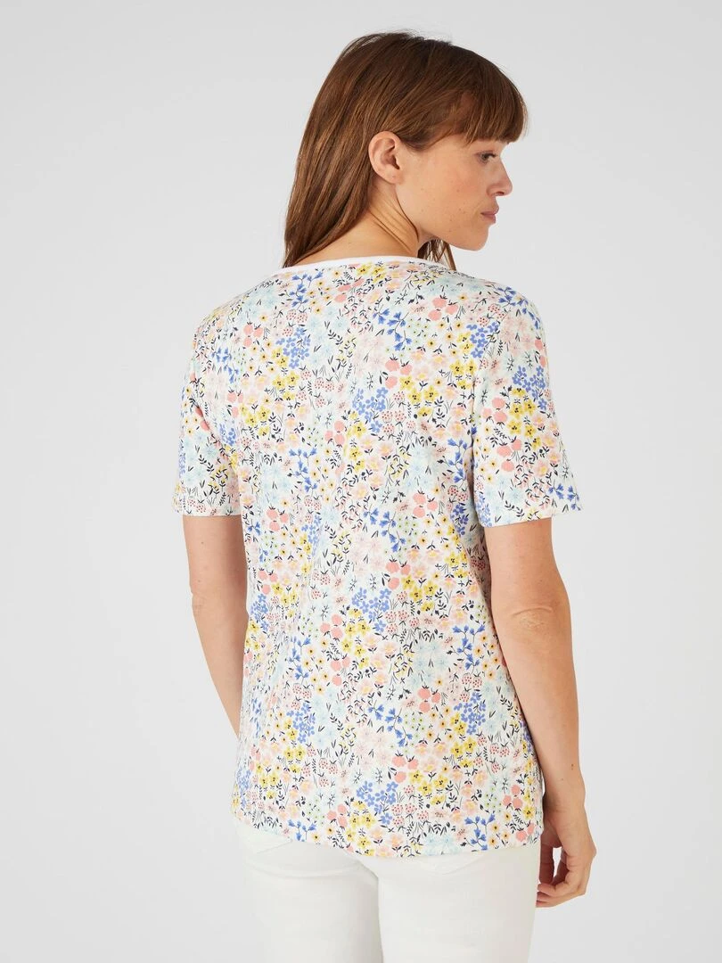 T shirt fine côte pur coton   Damart   Blanc