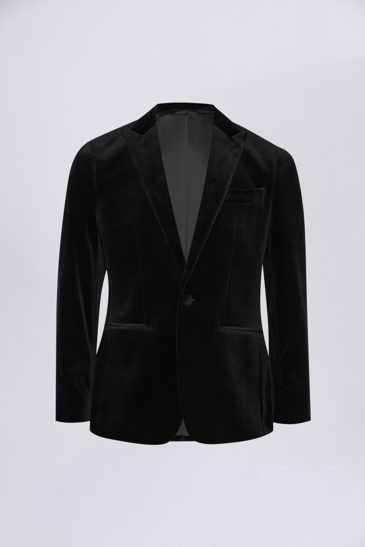Regular Fit Black Velvet Jacket   Buy Online at Moss