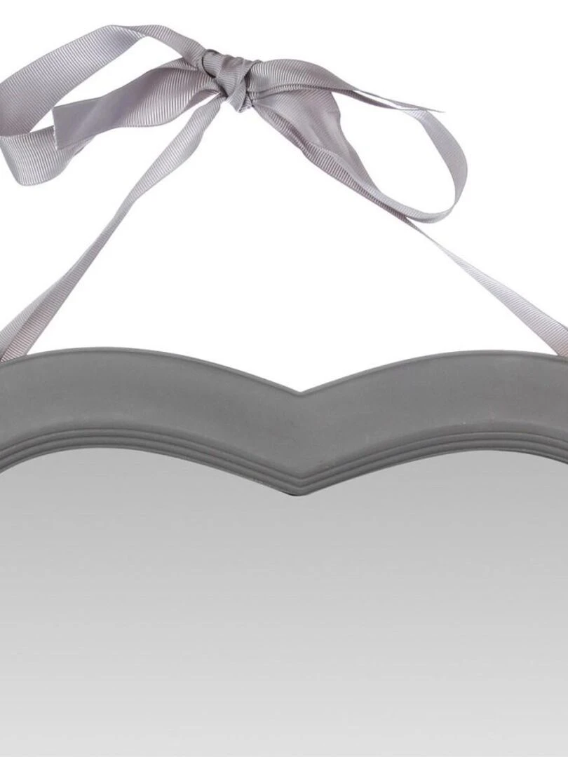 Miroir cœur ruban Alexia gris Gris