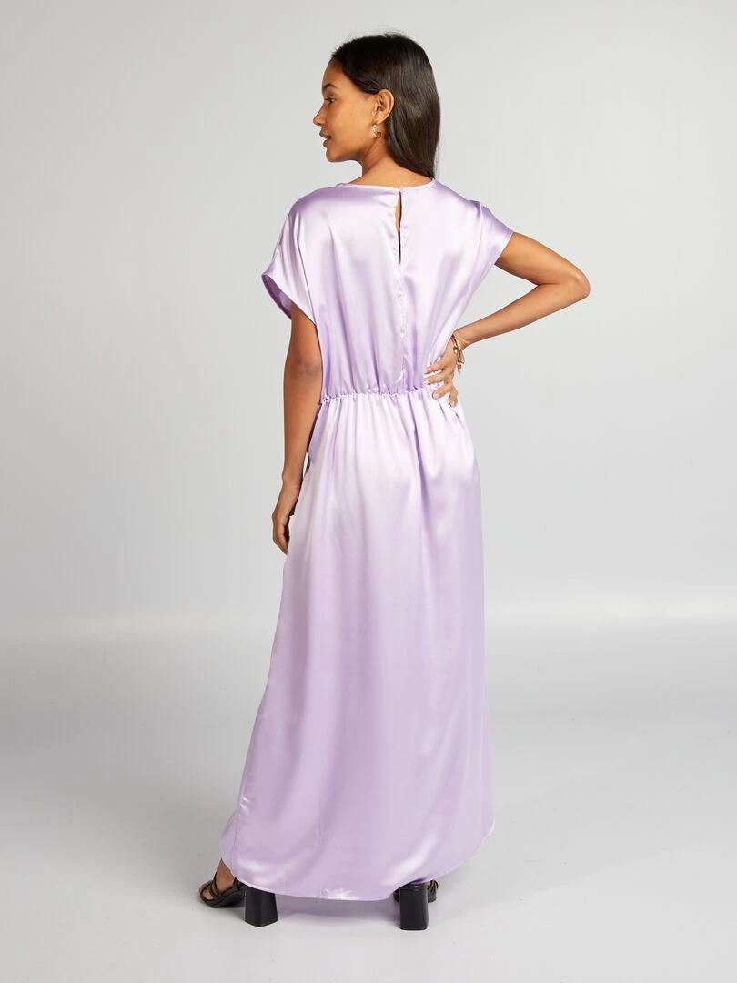 Robe longue satinée   Violet