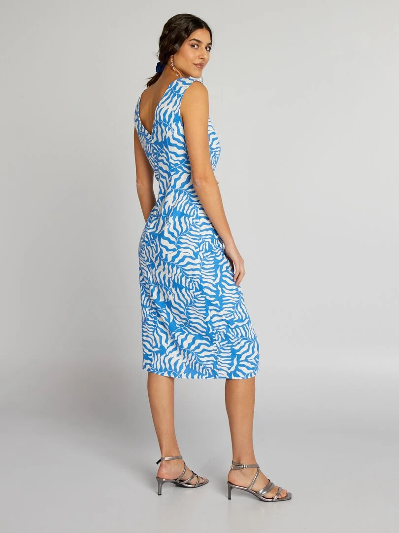 Robe midi sans manches   Bleu