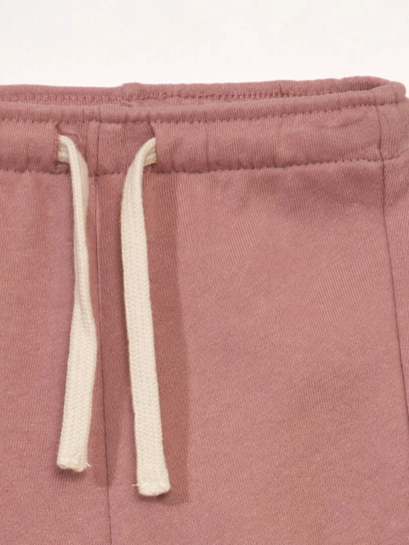Pantalon jogging en french terry Vieux rose