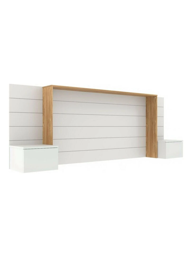 Tête de lit avec chevets Faro AKITEN RETAIL Blanc Marron