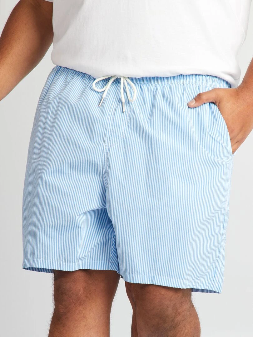 Short de bain rayé   Bleu