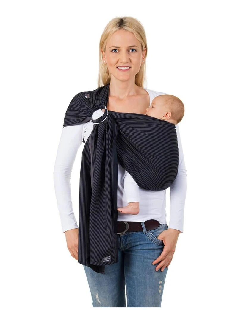 Hoppediz Écharpe de portage Ring Sling Noir Gris