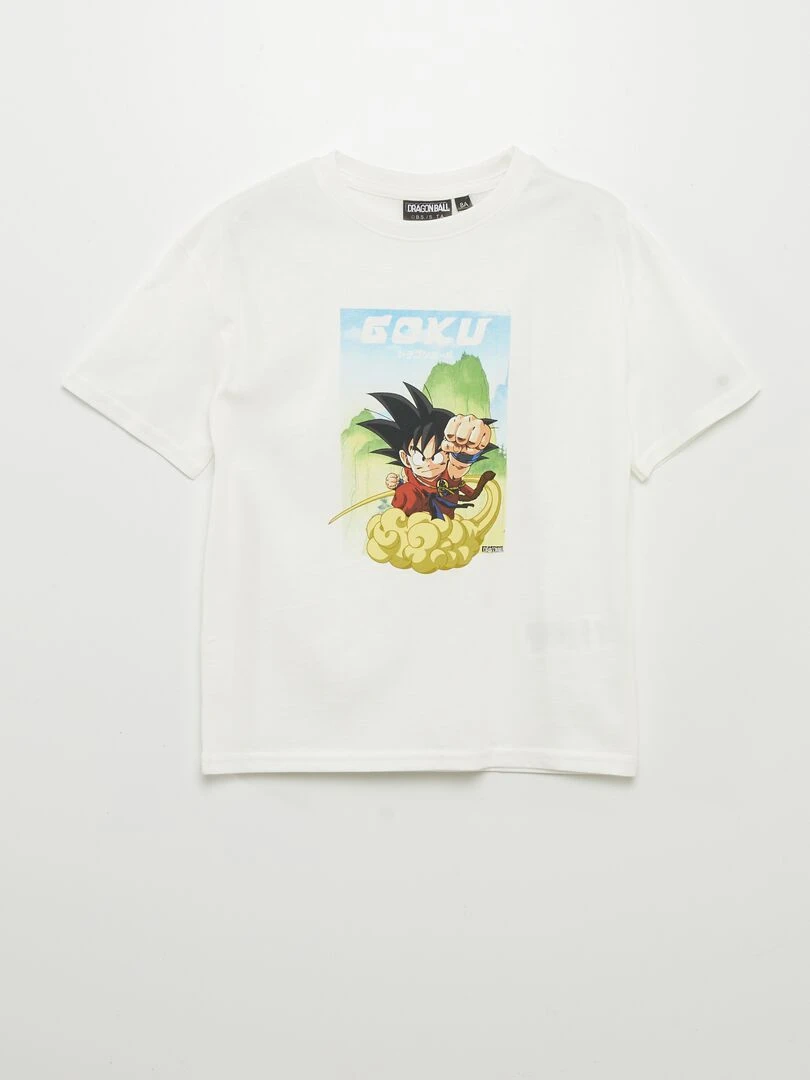 T shirt 'Dragon Ball Z' manches courtes blanc