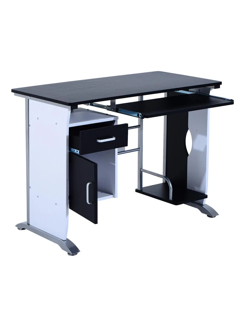 Bureau informatique design MDF noir et blanc   Noir