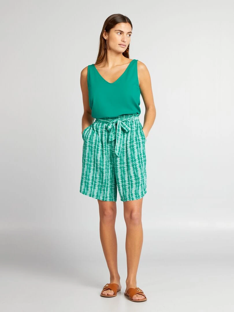 Short avec ceinture à nouer Vert